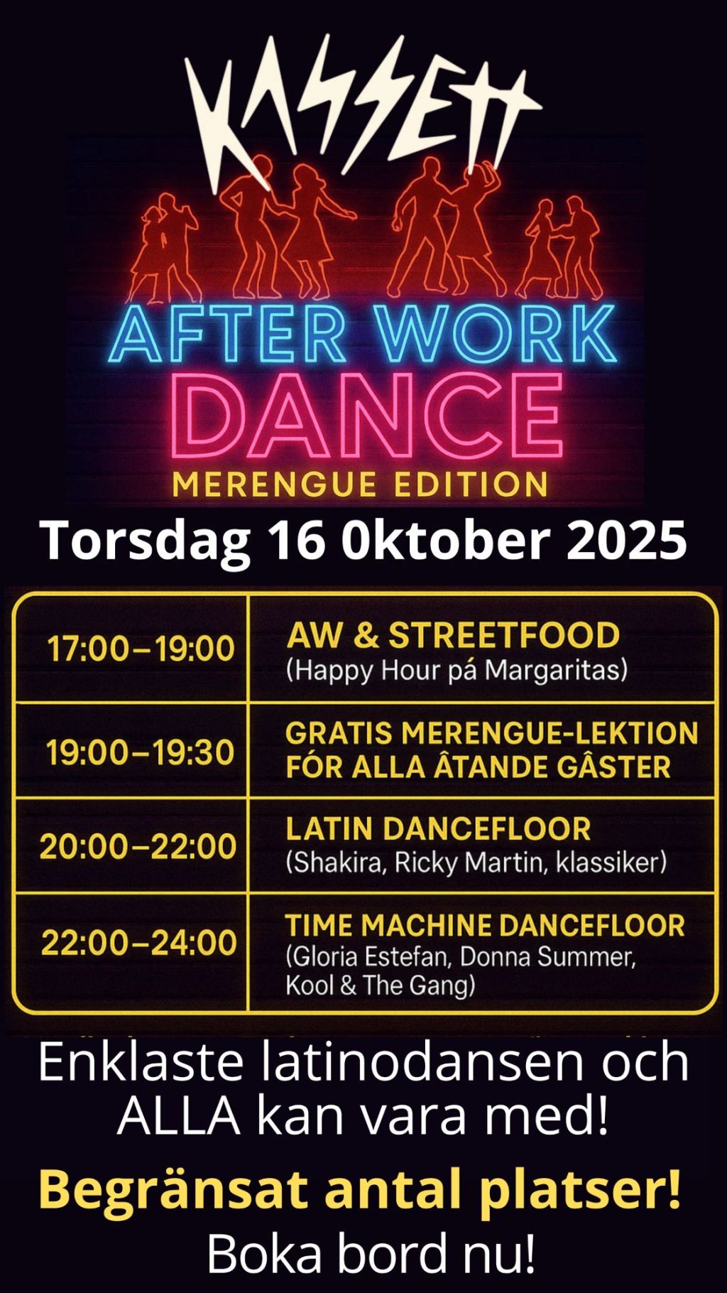 PREMIÄR, AFTER WORK DANCE, Torsdag 16 oktober&nbsp;2025.
